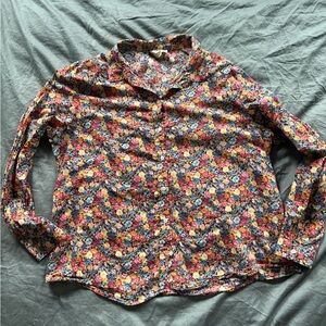 Sézane floral button down shirt sz 44